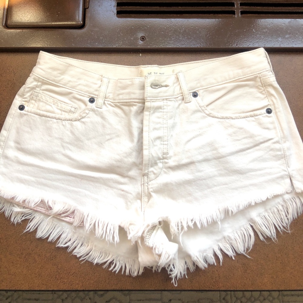 We the Free white jean shorts